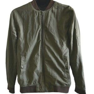 CAPE JUBY KING Mens Sexy Army Green Military Bomber Jacket Size XL